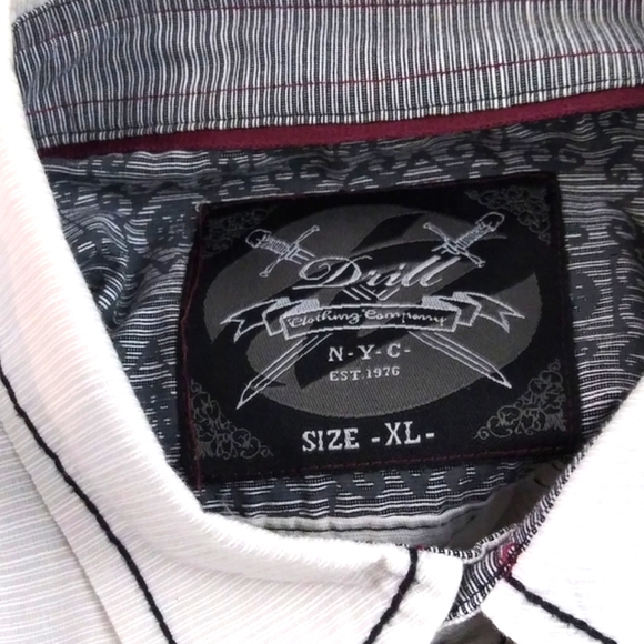 Drill NYC button gray shirt 2 pocket men size XL - Picture 4 of 4
